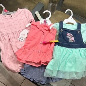 Pink and Coral Kids Dress Set